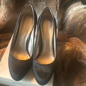 BCBG black two tone calfskin/and patent